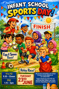 🌟 Infant School Sports Day (FS2 - Y2)🌟