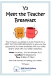 Y3 Meet the teacher breakfast - Breakfast and a book