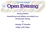 Nursery Open Evening - New January Starters