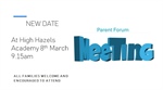 NEW DATE - Parent Forum Meeting 8th March