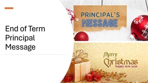 👩‍🏫👩‍🏫 Principal end of term message 👩‍🏫👩‍🏫