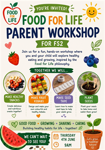 🍓🍎🍐 FS2 Food For Life Parent Workshop - FS2 Parents 🍓🍎🍐