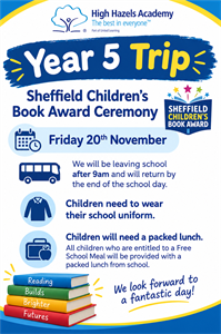 Sheffield Children’s Book Award Ceremony trip for Y5!